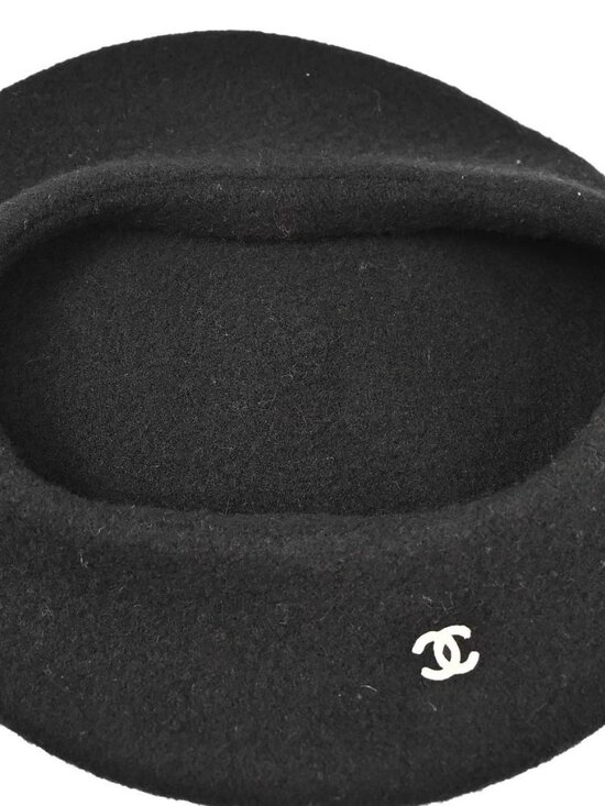 Chanel Black Hat Beret Small Good main image 4